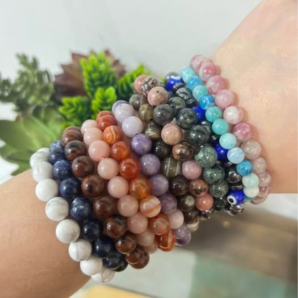 Crystal Bracelet Collection Mineral Bracelets 12 in Total 8mm & 6mm